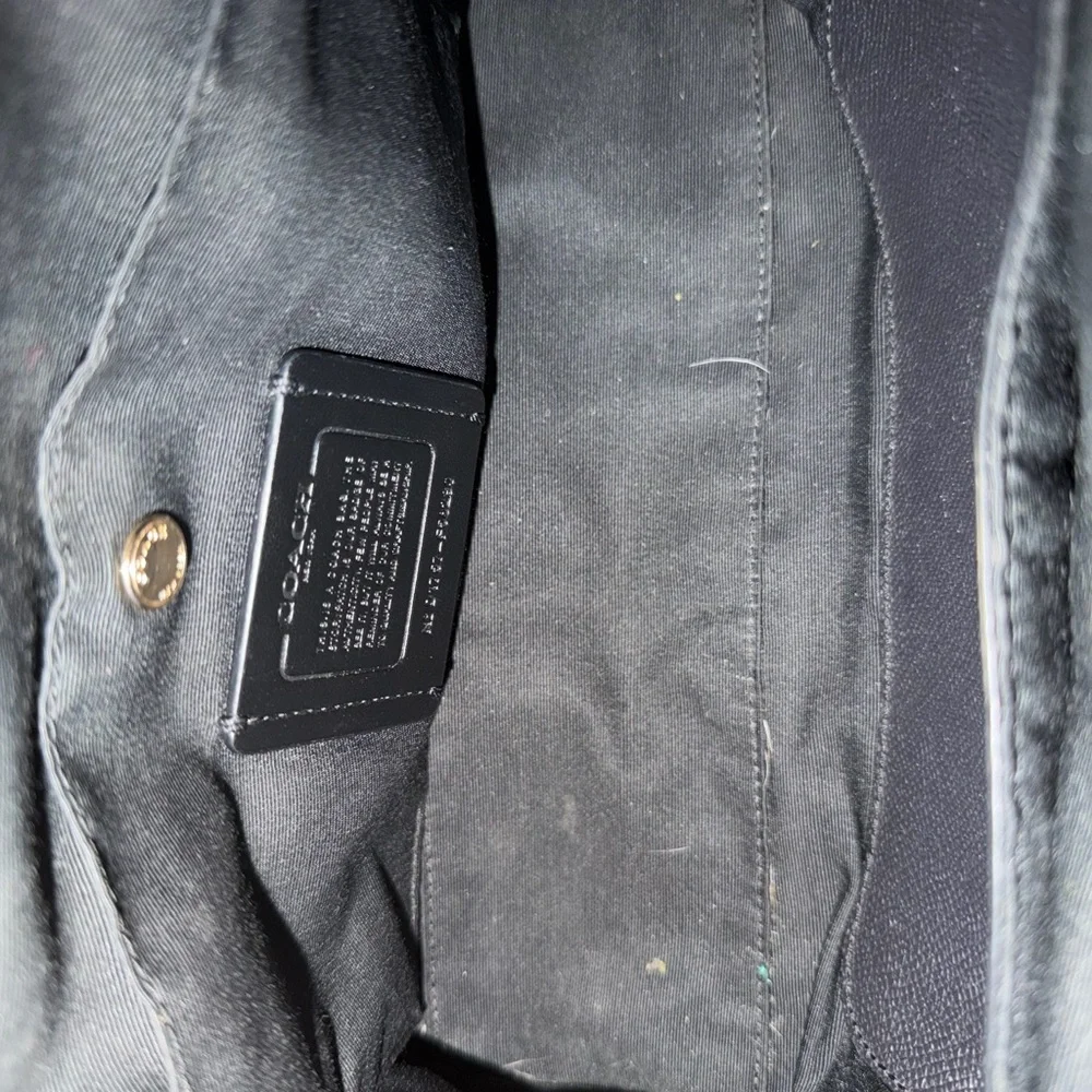 COACH Brown and Black Signature Satchel with Gold Hardware#F58290 - Picture 11 of 12